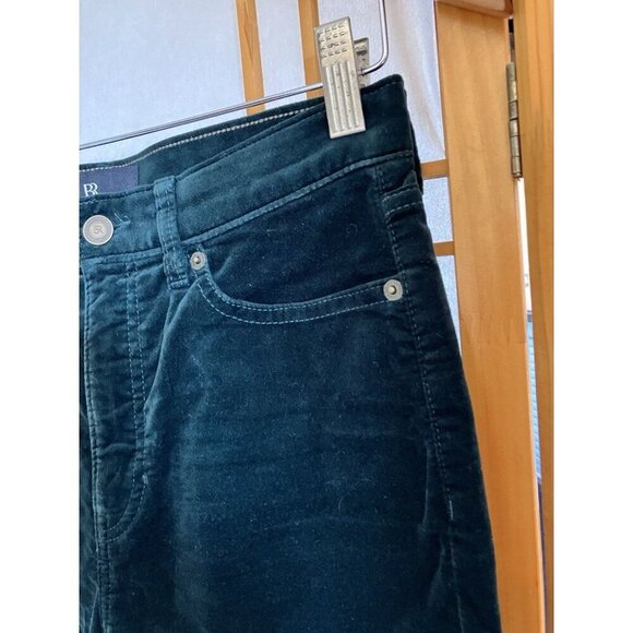 New Banana Republic, Size 28 Emerald Green Velvet High Rise Slim fit Pants - Picture 3 of 7